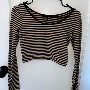 Striped longsleeve crop top from Forever 21 (size small)